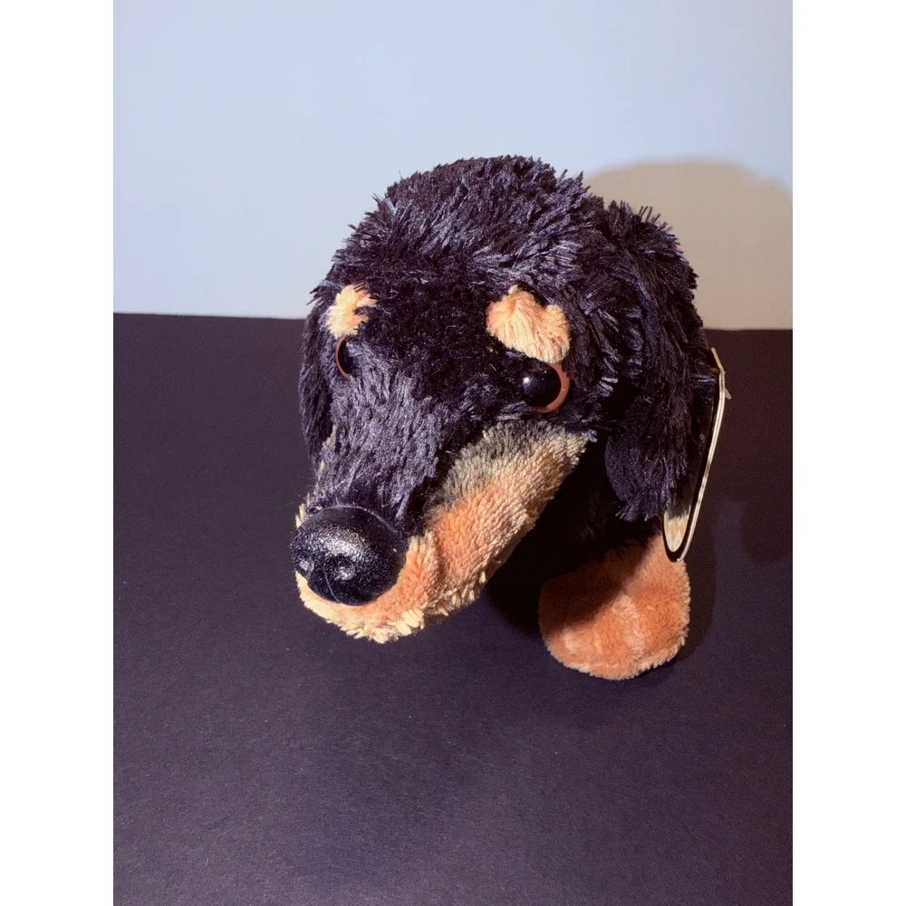 Aurora Dachshund Plush Black Tan Wiener Dog Stuffed Animal Toy 11